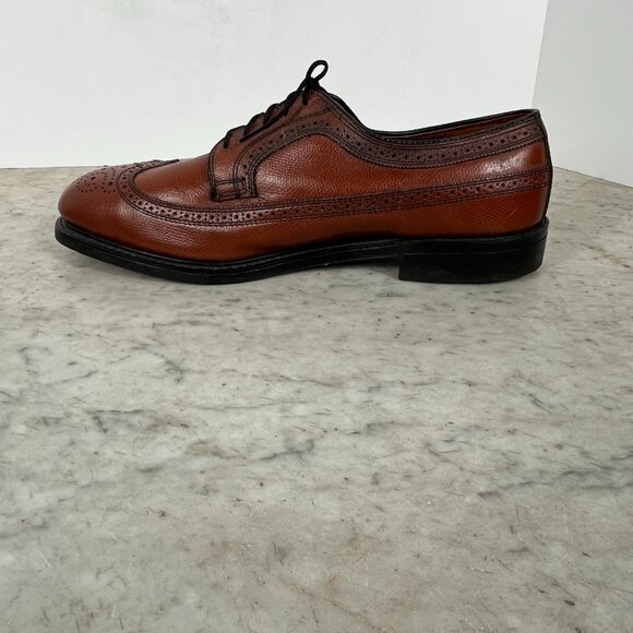 Men's Knapp Shoes Wing Tip Oxford size 12 Cognac - Picture 11 of 11